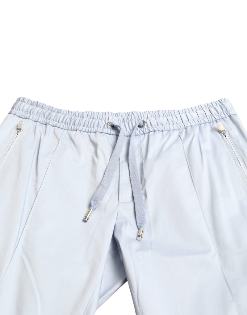 Pantalon de jogging bleu clair en coton stretch Dolce & Gabbana