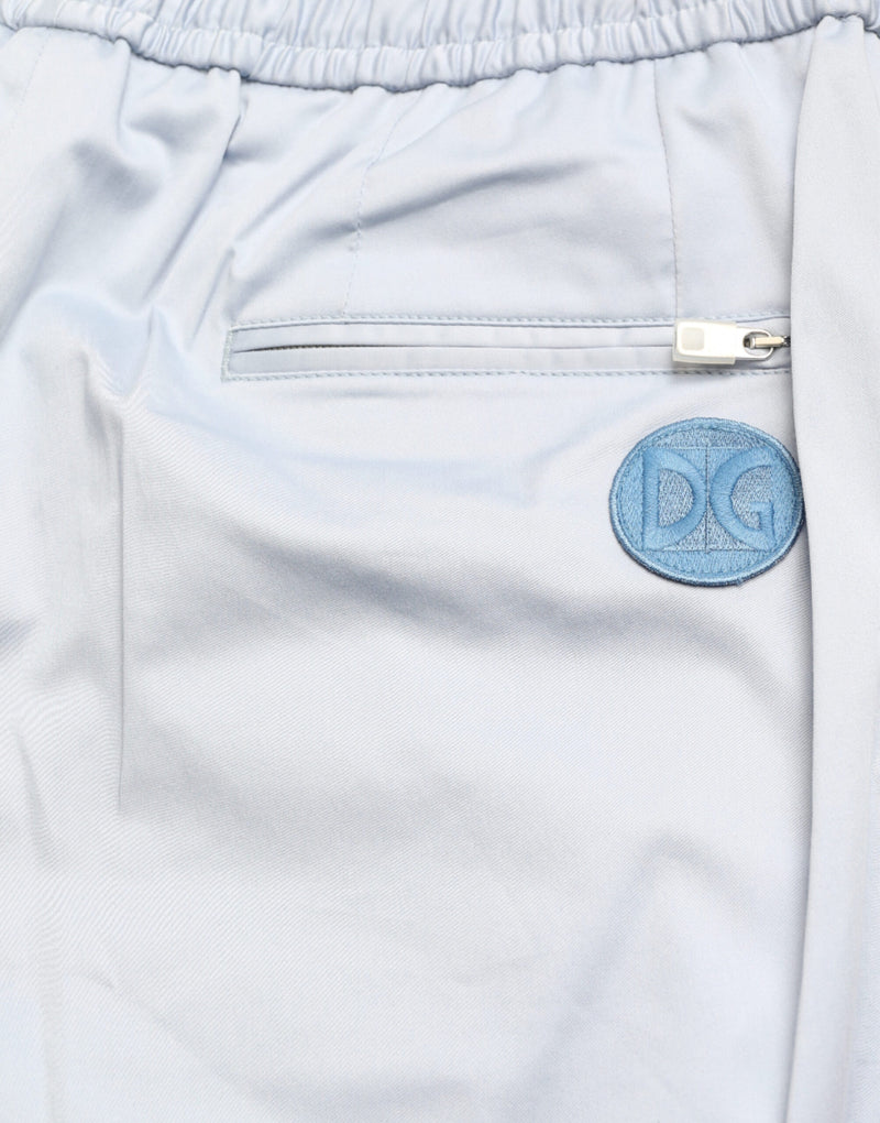 Pantalon de jogging bleu clair en coton stretch Dolce & Gabbana