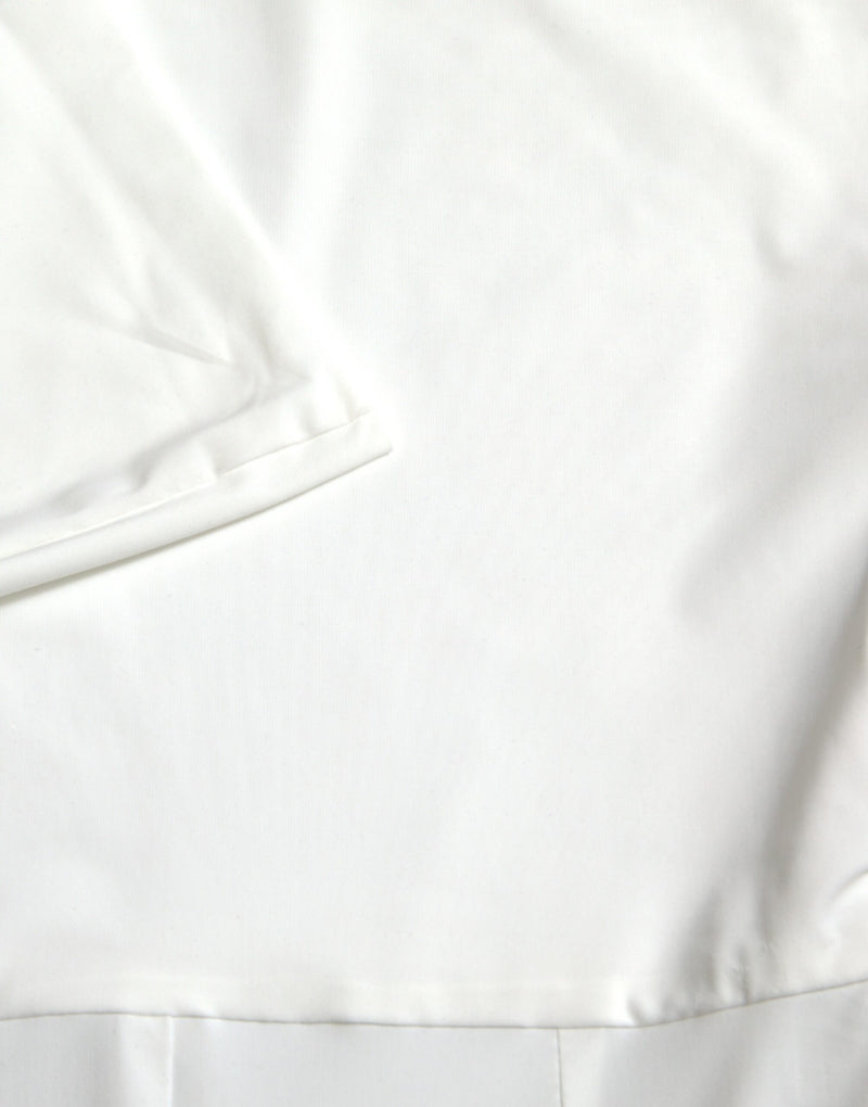 Vestido macacão branco tomara que caia de náilon, com modelagem ajustada ao corpo Dolce & Gabbana