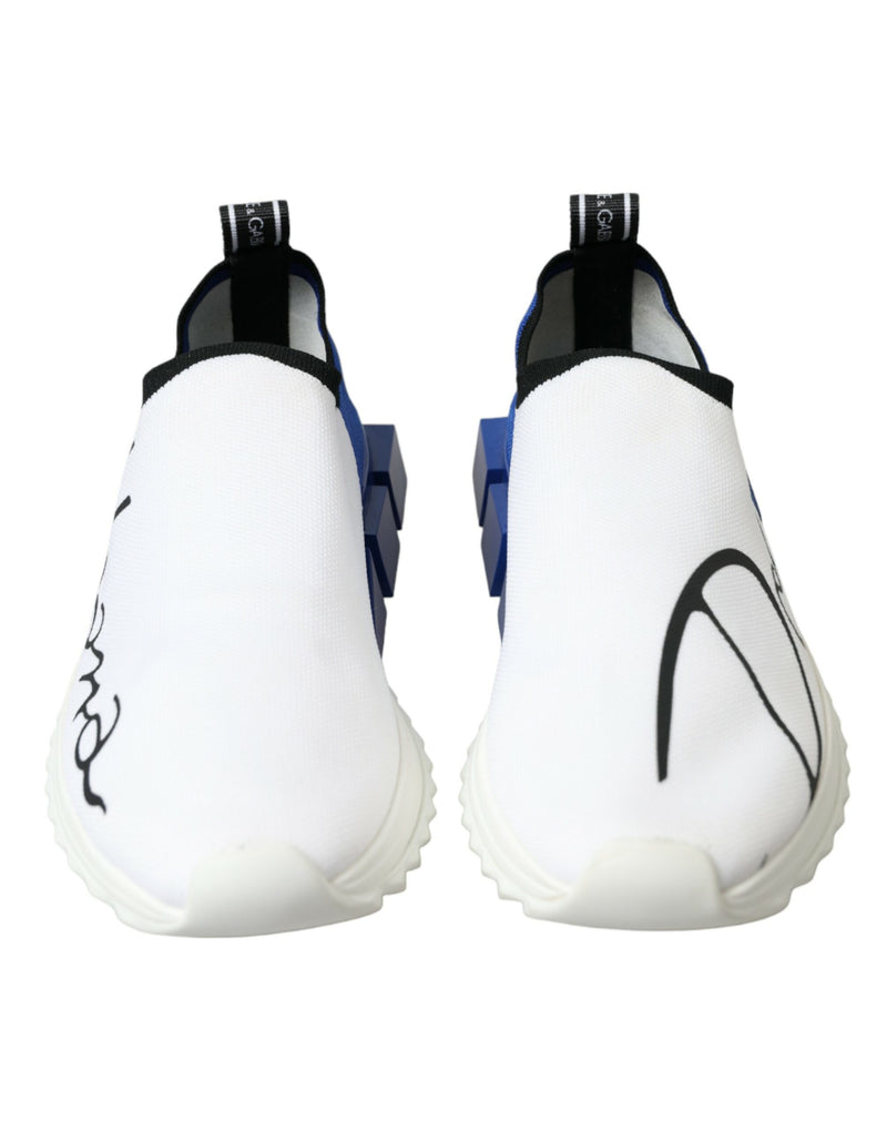 Dolce & Gabbana Sneakers basse casual da uomo Sorrento bianche e blu