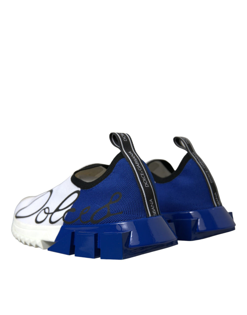 Dolce & Gabbana Sneakers basse casual da uomo Sorrento bianche e blu