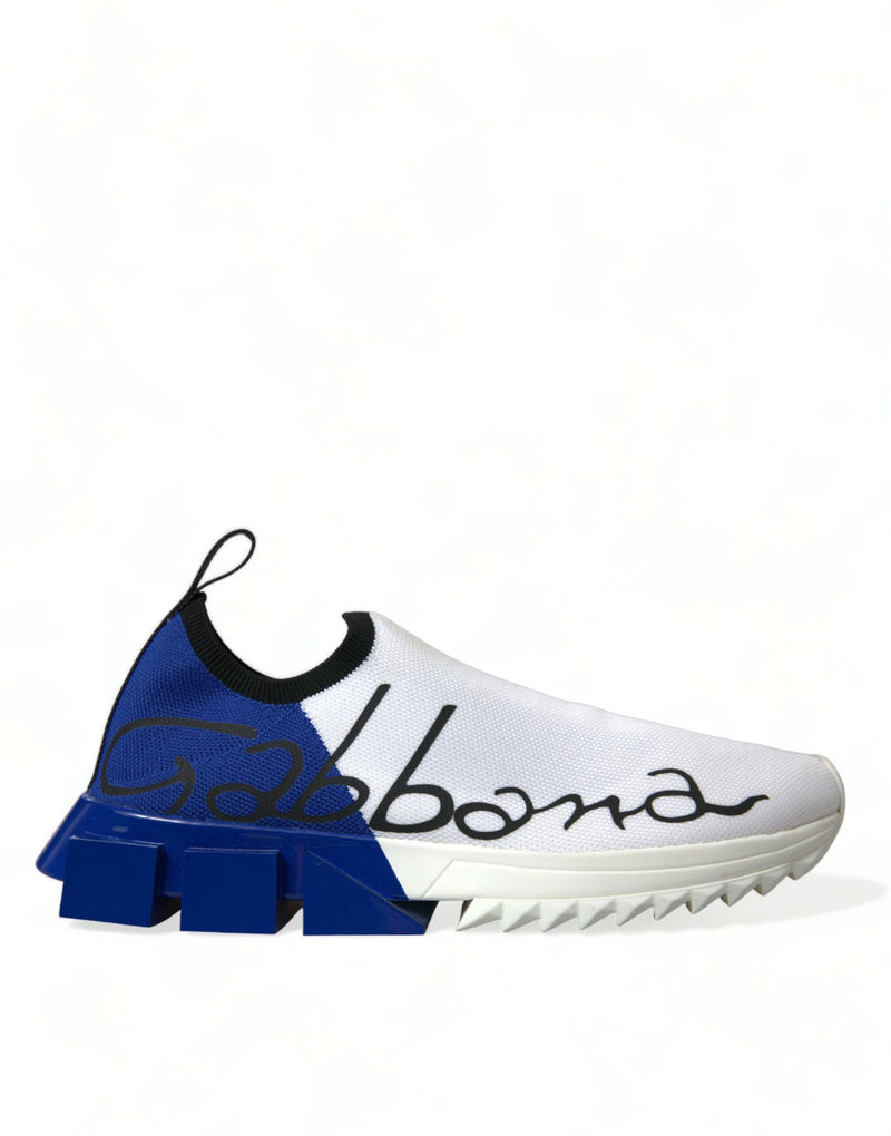 Dolce & Gabbana Sneakers basse casual da uomo Sorrento bianche e blu