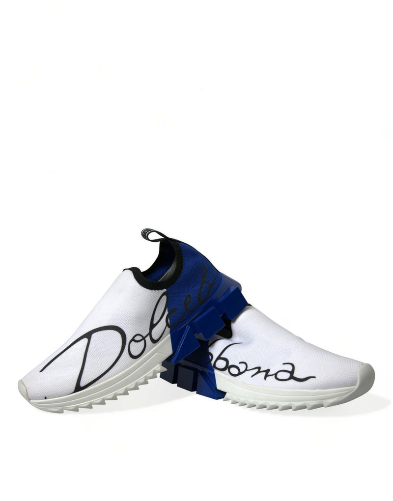 Dolce & Gabbana Sneakers basse casual da uomo Sorrento bianche e blu