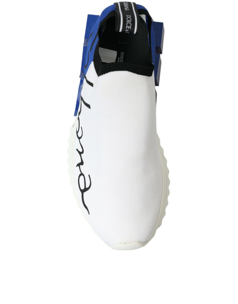 Dolce & Gabbana Sneakers basse casual da uomo Sorrento bianche e blu
