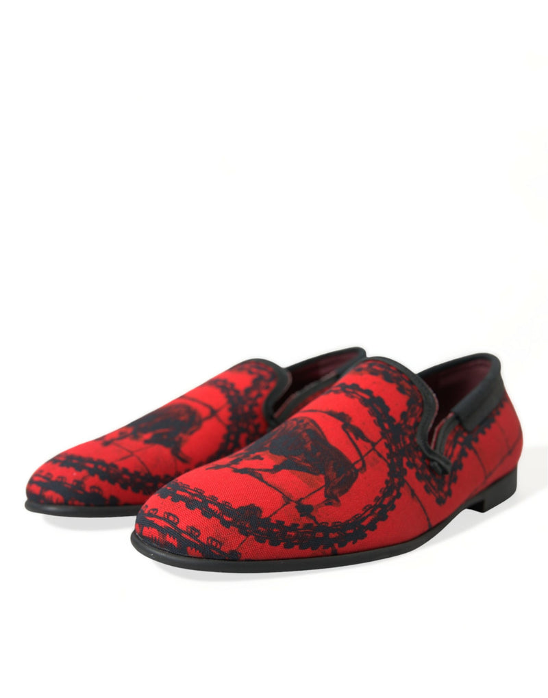Mocassins tipo chinelo masculinos Torero Dolce & Gabbana vermelhos e pretos