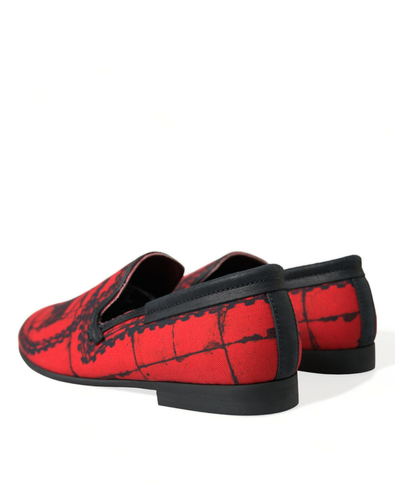 Mocassins tipo chinelo masculinos Torero Dolce & Gabbana vermelhos e pretos
