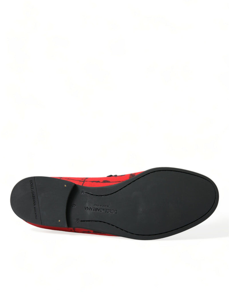 Mocassins tipo chinelo masculinos Torero Dolce & Gabbana vermelhos e pretos