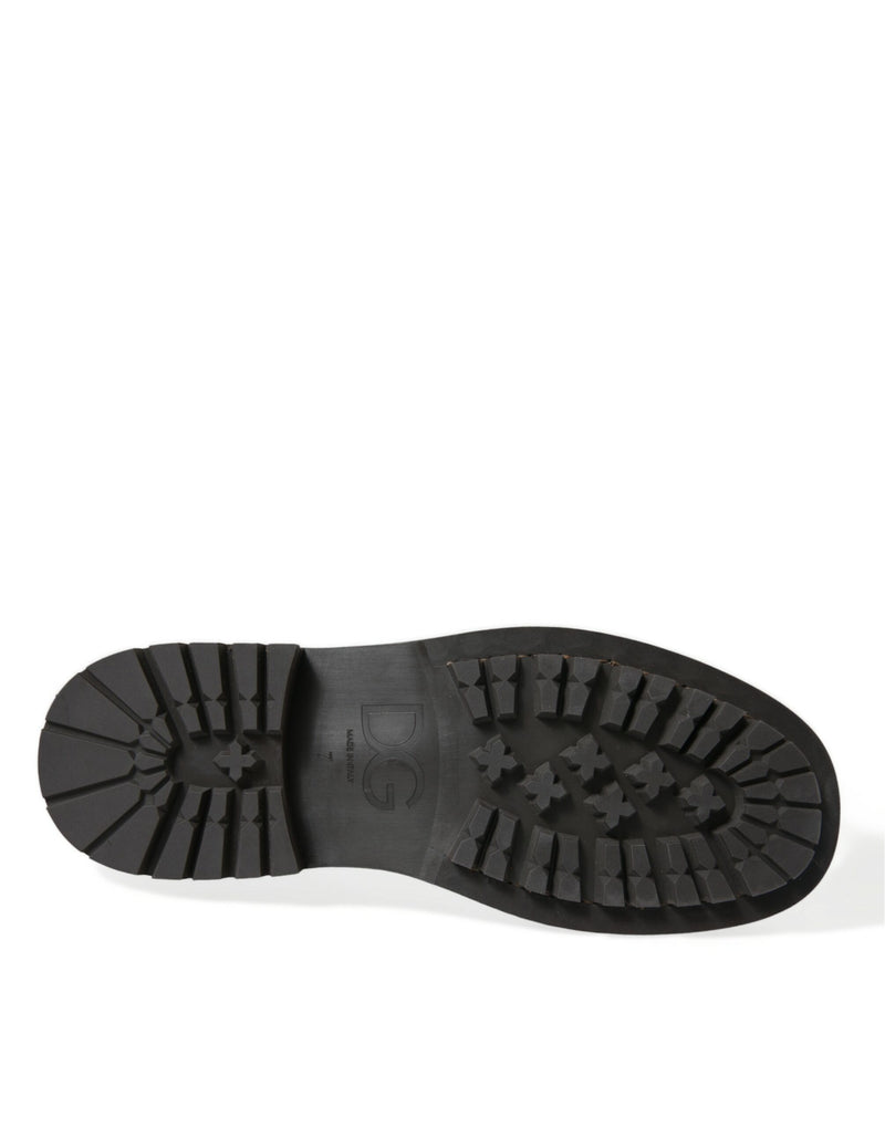 Chaussures habillées derby homme Dolce & Gabbana marron en cuir à lacets
