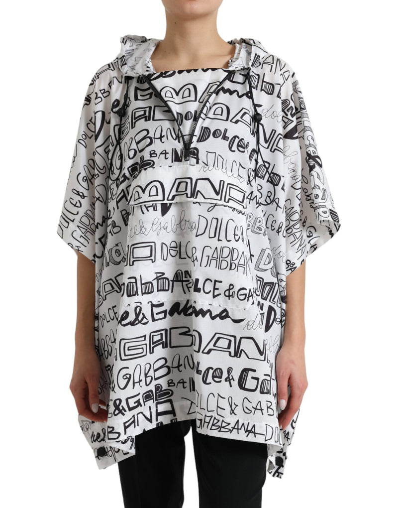 T-shirt Dolce & Gabbana bianca con cappuccio e logo stampato