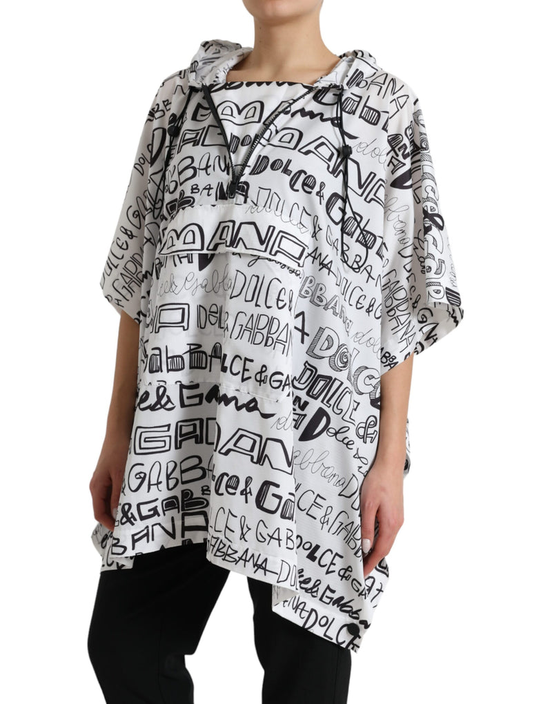 T-shirt Dolce & Gabbana bianca con cappuccio e logo stampato