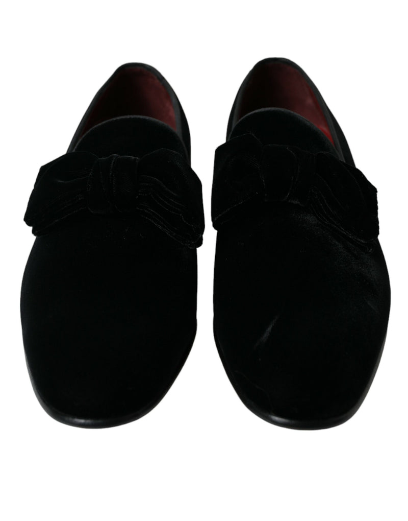 Mocasines formales de terciopelo negro de Dolce & Gabbana