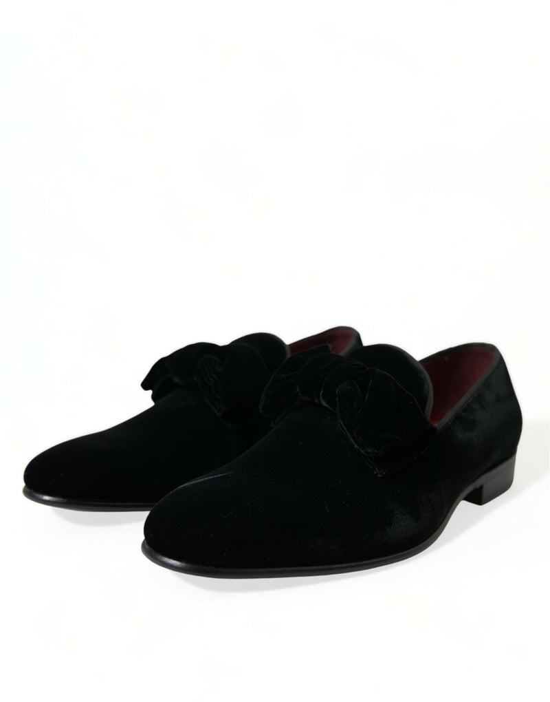 Mocasines formales de terciopelo negro de Dolce & Gabbana