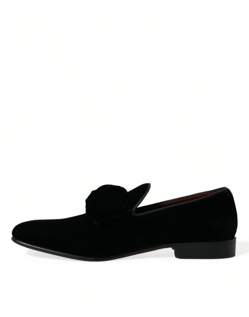 Mocasines formales de terciopelo negro de Dolce & Gabbana