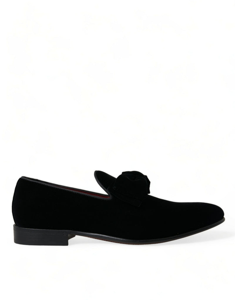 Mocasines formales de terciopelo negro de Dolce & Gabbana