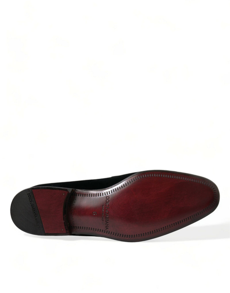 Mocasines formales de terciopelo negro de Dolce & Gabbana