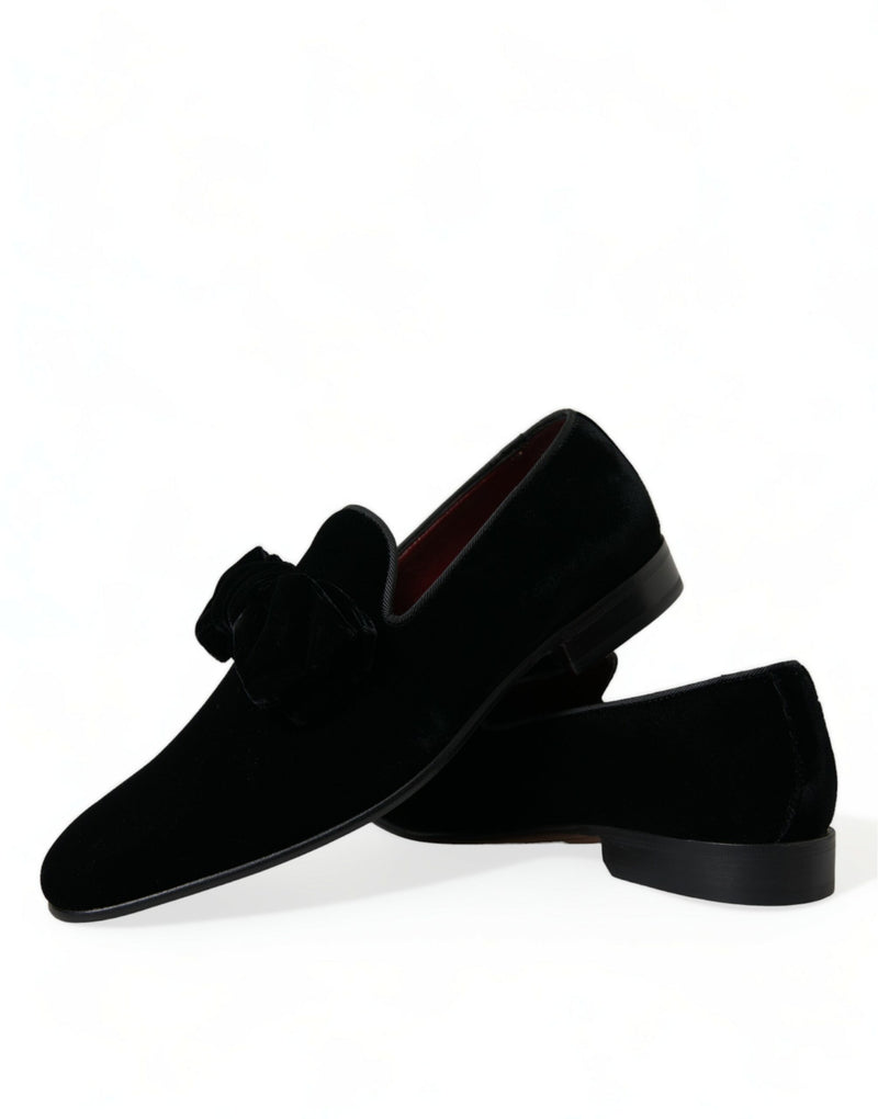 Mocasines formales de terciopelo negro de Dolce & Gabbana