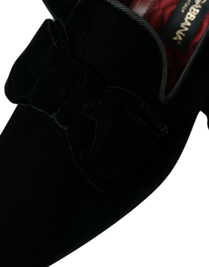 Mocasines formales de terciopelo negro de Dolce & Gabbana
