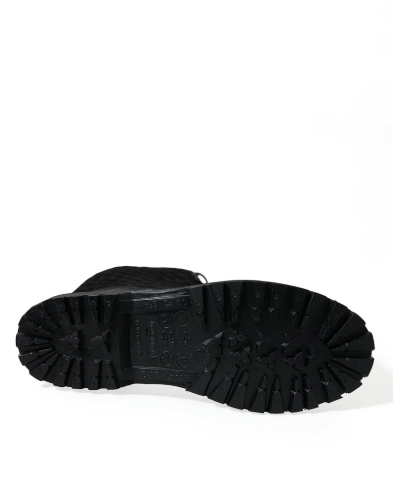 Bottes de pluie Dolce & Gabbana en caoutchouc Chioggia noir et daim