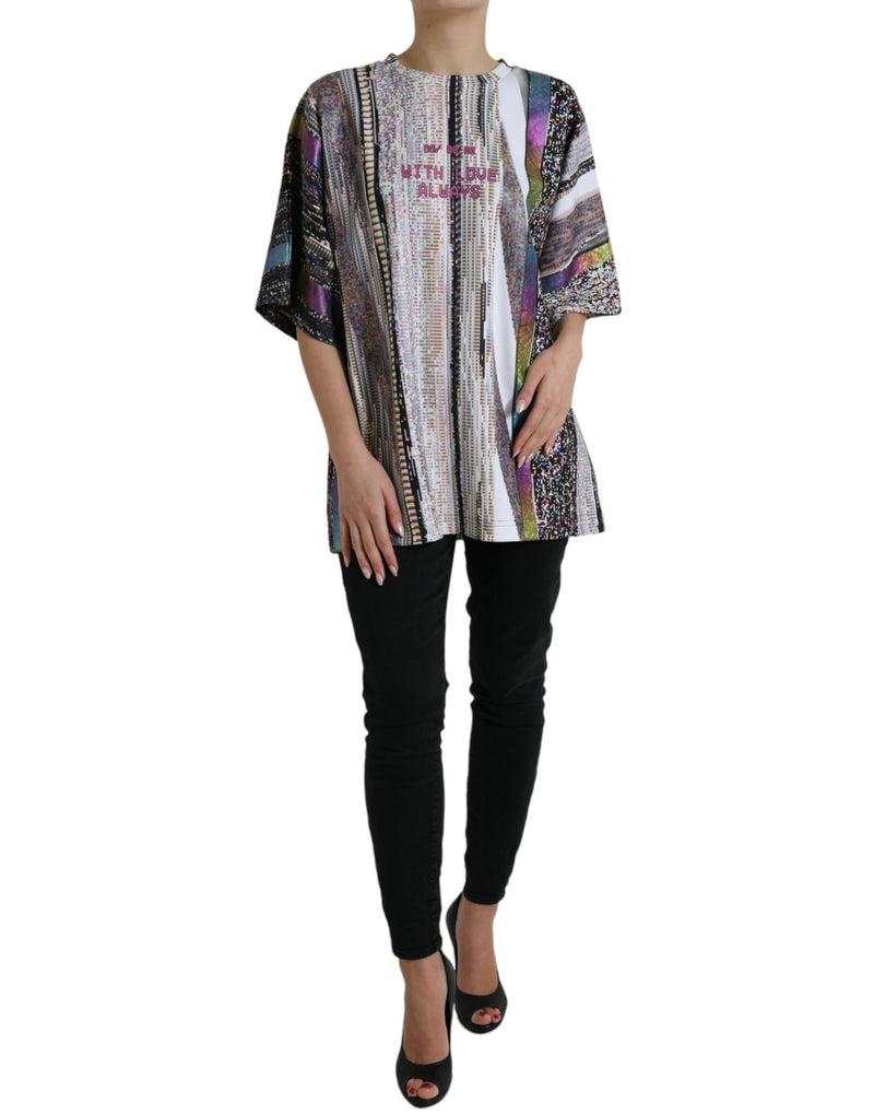 Camiseta multicolorida com estampa “With Love Always” Dolce & Gabbana