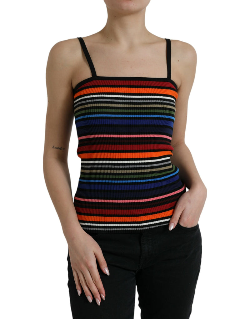Regata multicolorida com listras e alças finas Dolce & Gabbana