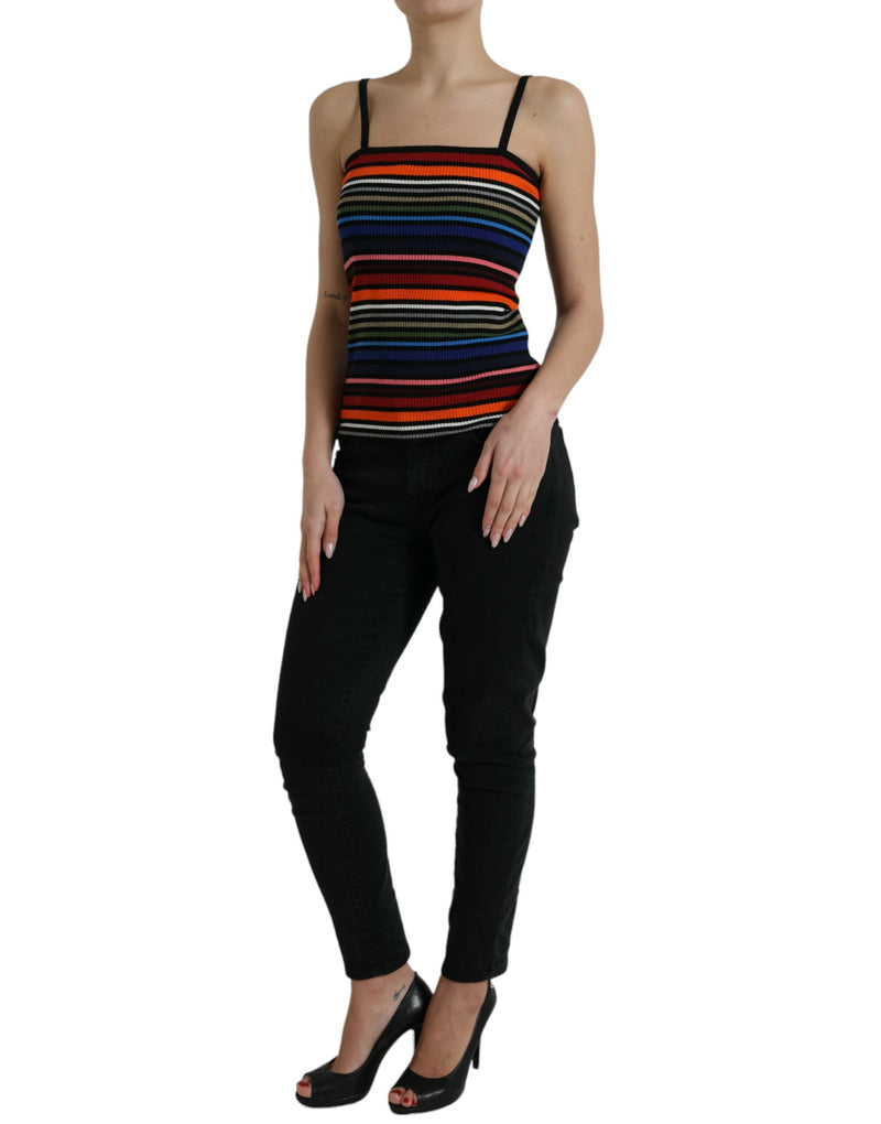 Regata multicolorida com listras e alças finas Dolce & Gabbana