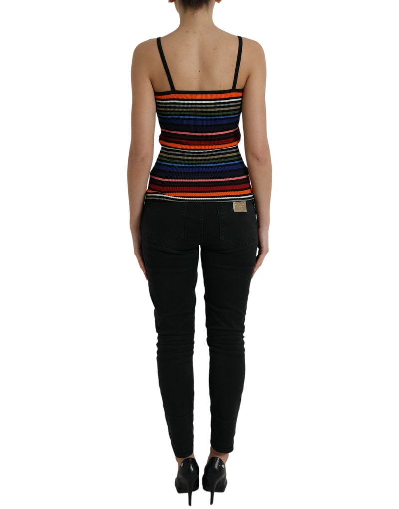 Regata multicolorida com listras e alças finas Dolce & Gabbana