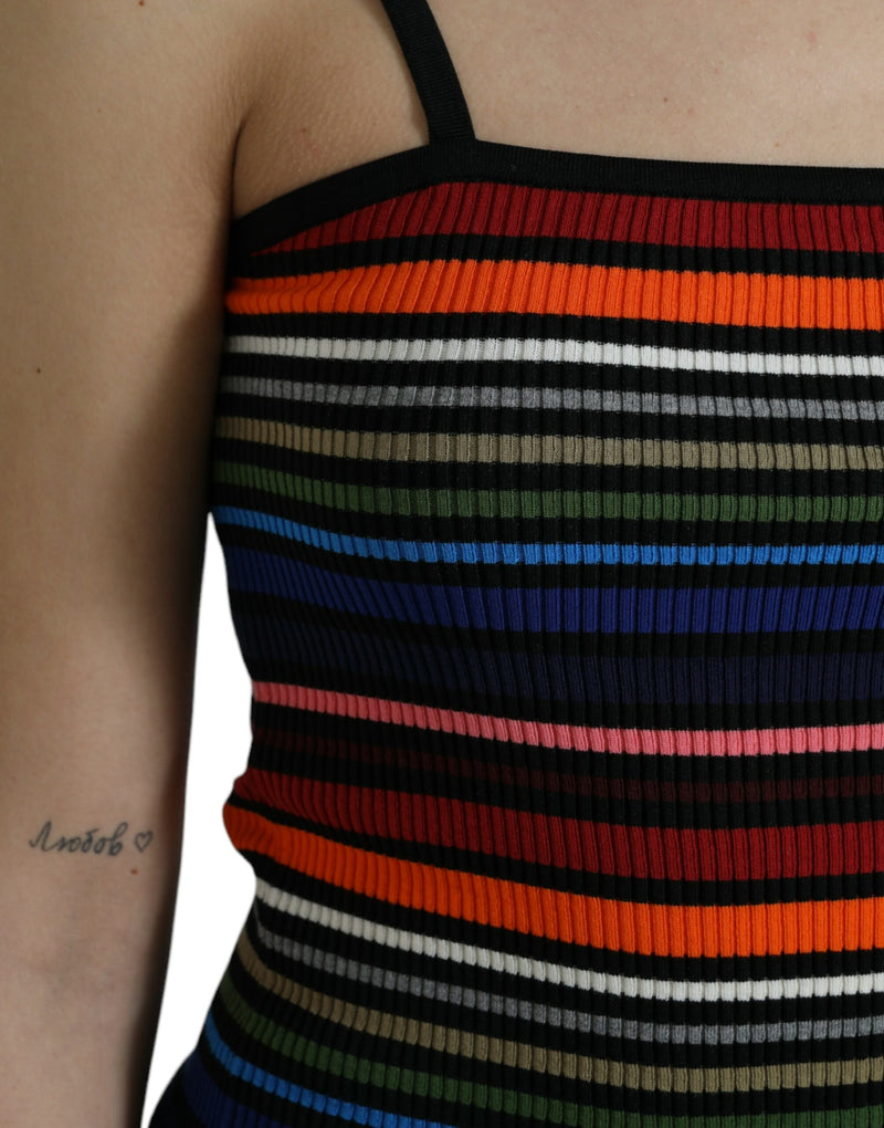 Regata multicolorida com listras e alças finas Dolce & Gabbana