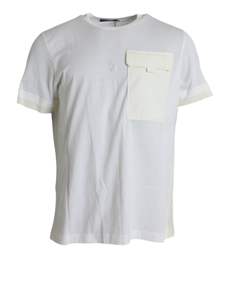 Camiseta blanca de algodón de manga corta con bolsillo de Dolce & Gabbana