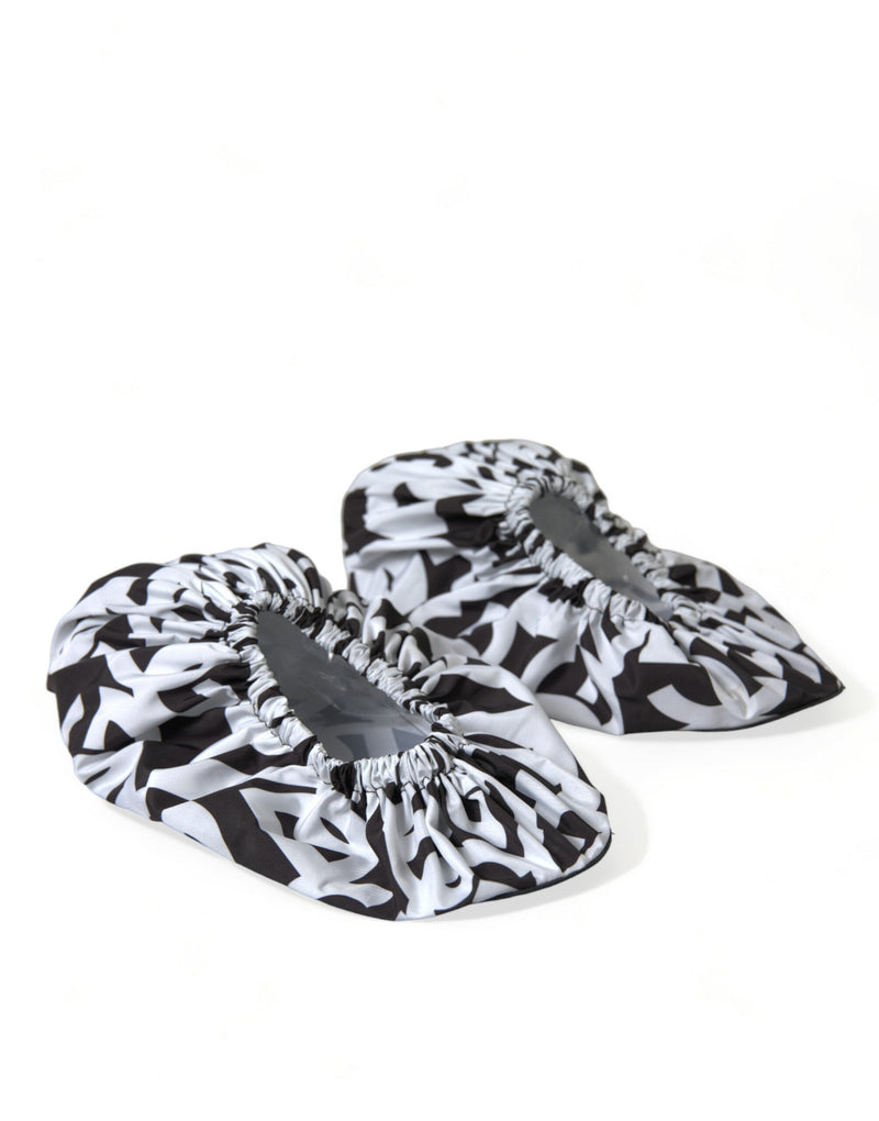 Chaussures plates à enfiler Dolce & Gabbana blanches en nylon avec logo imprimé