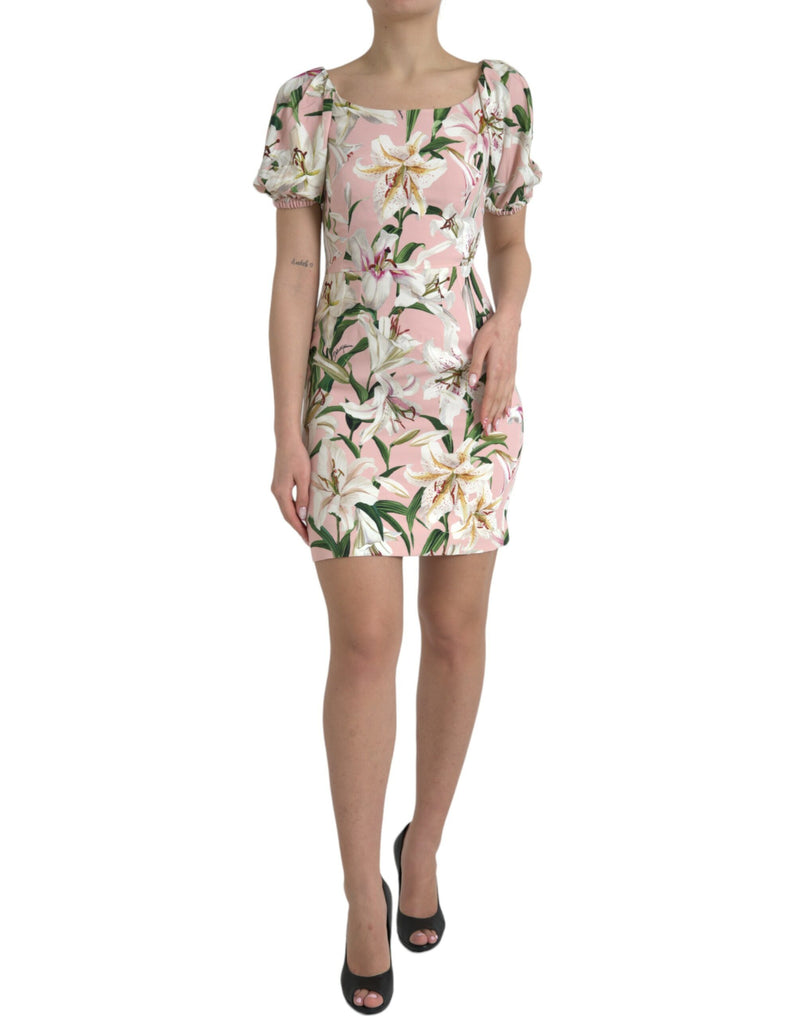 Mini-robe fourreau Dolce & Gabbana rose lys en viscose extensible