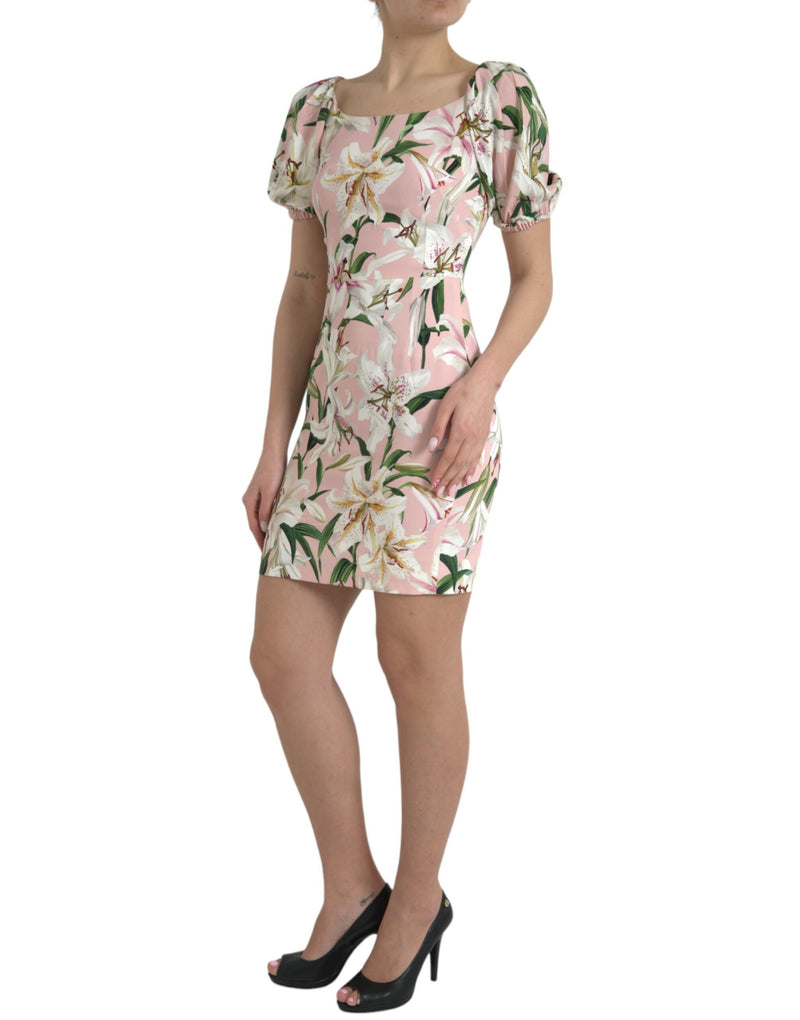Mini-robe fourreau Dolce & Gabbana rose lys en viscose extensible
