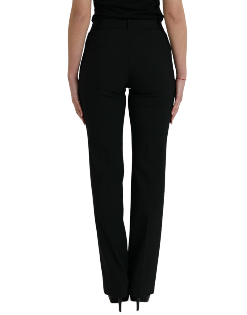 Pantalón de lana negro de tiro medio y corte tapered de Dolce & Gabbana