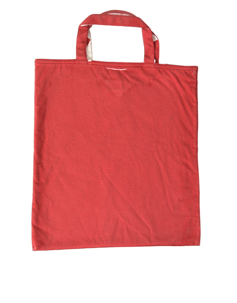 Borsa tote shopping a spalla Prada in tessuto jersey rosso con logo