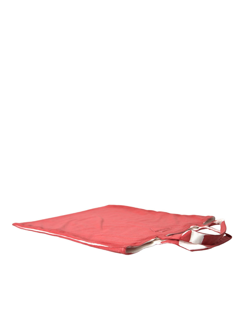 Borsa tote shopping a spalla Prada in tessuto jersey rosso con logo
