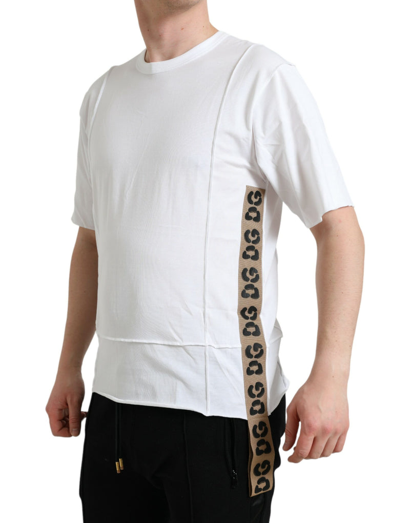 T-shirt Dolce & Gabbana blanc à col rond, manches courtes et logo