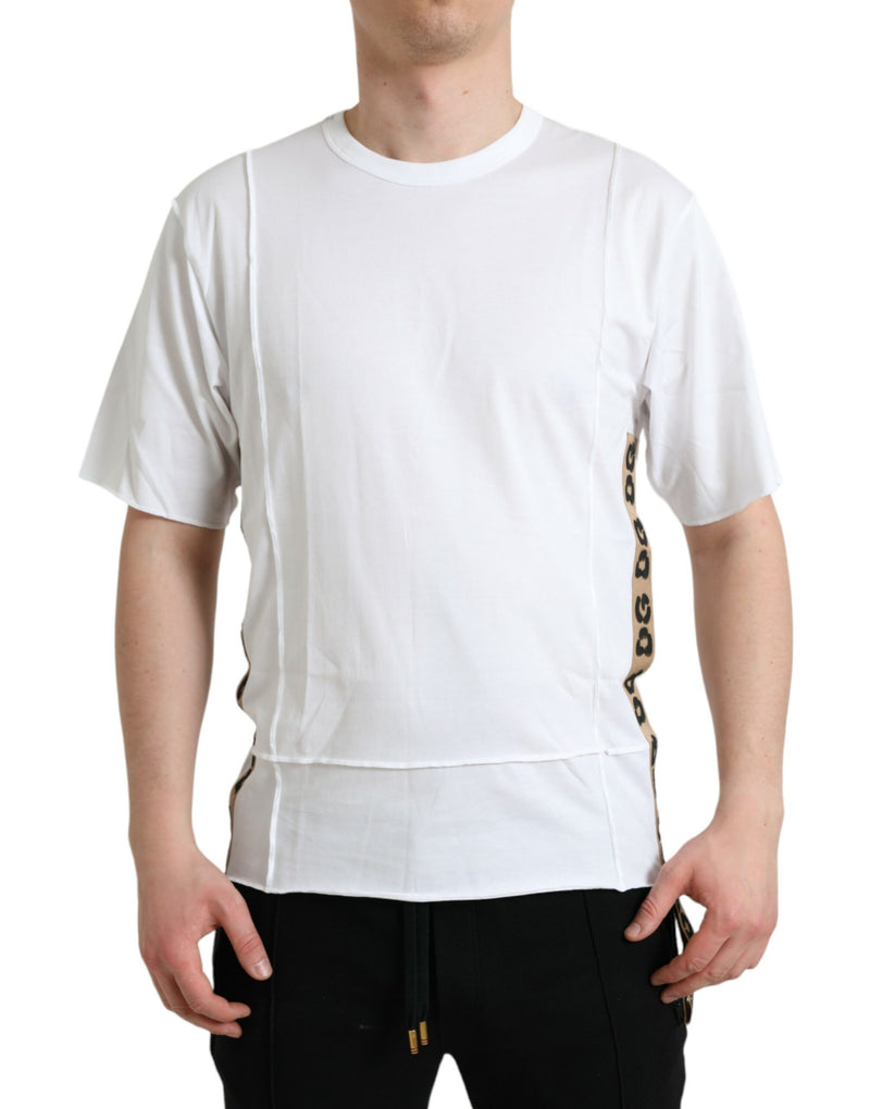T-shirt Dolce & Gabbana blanc à col rond, manches courtes et logo