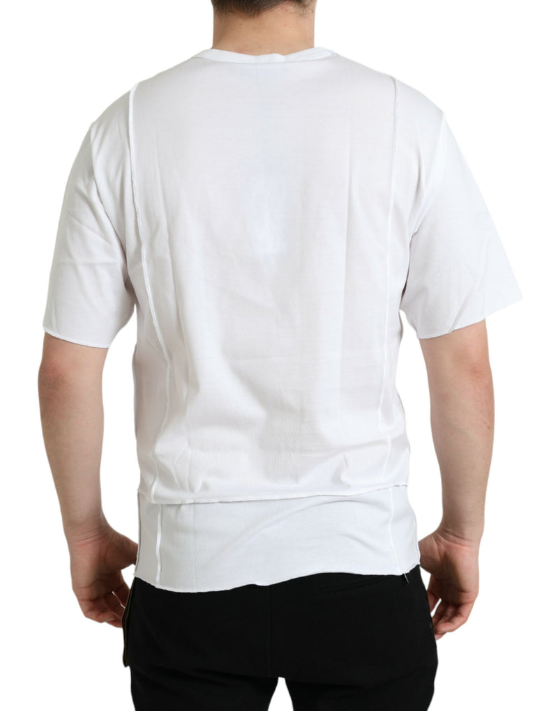 T-shirt Dolce & Gabbana blanc à col rond, manches courtes et logo