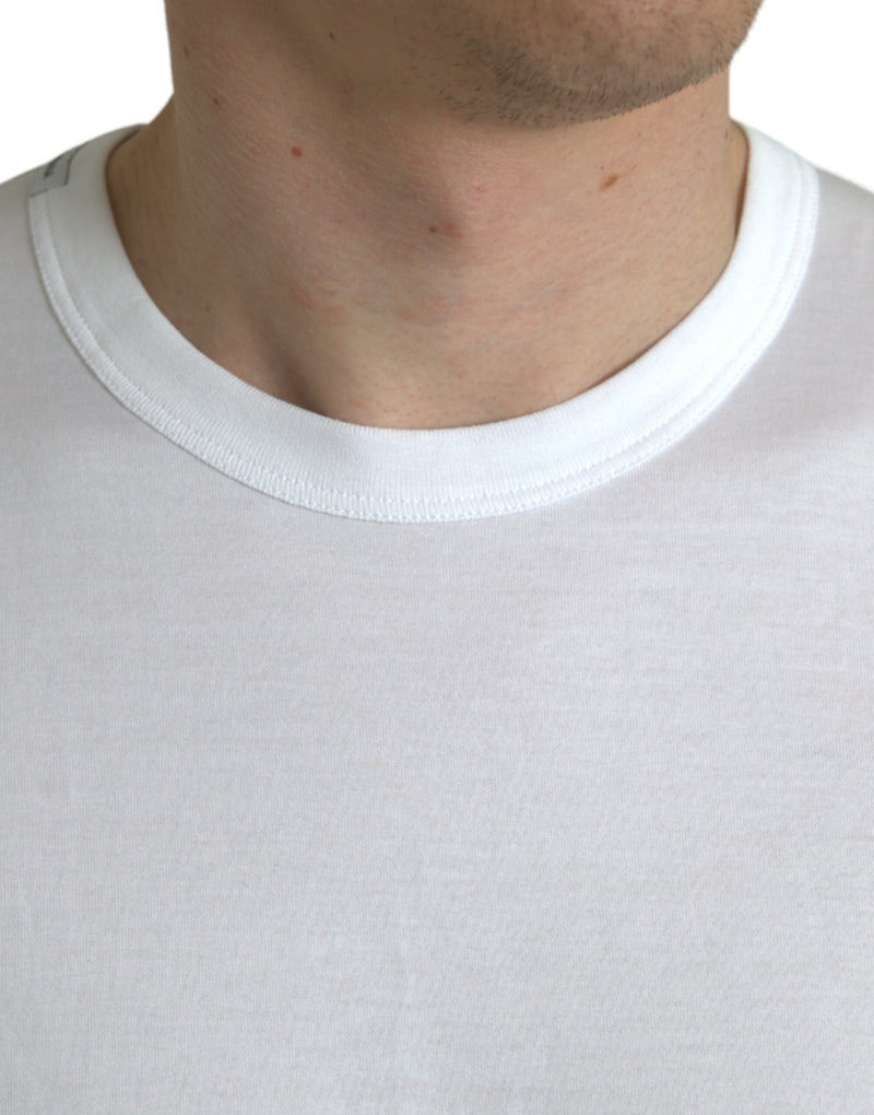 T-shirt Dolce & Gabbana blanc à col rond, manches courtes et logo