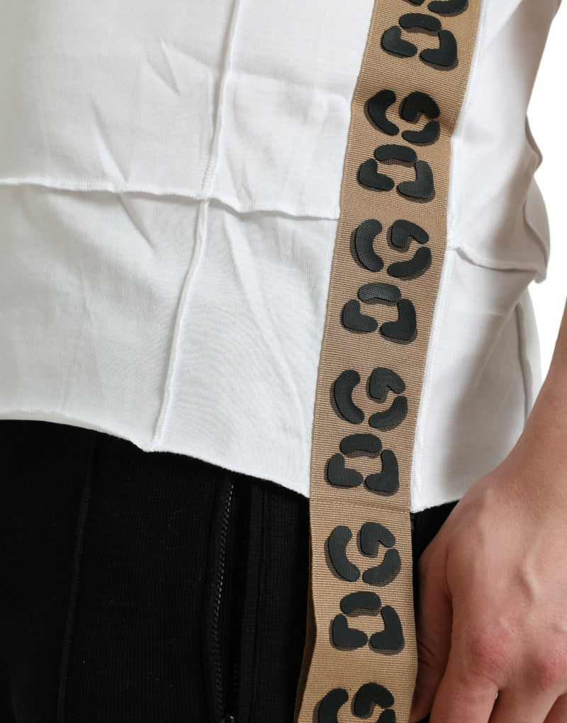 T-shirt Dolce & Gabbana blanc à col rond, manches courtes et logo
