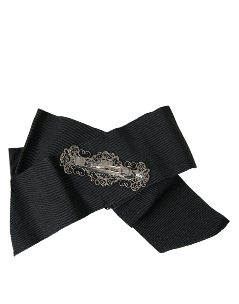 Fermaglio per capelli Dolce & Gabbana nero impreziosito con cristalli Swarovski