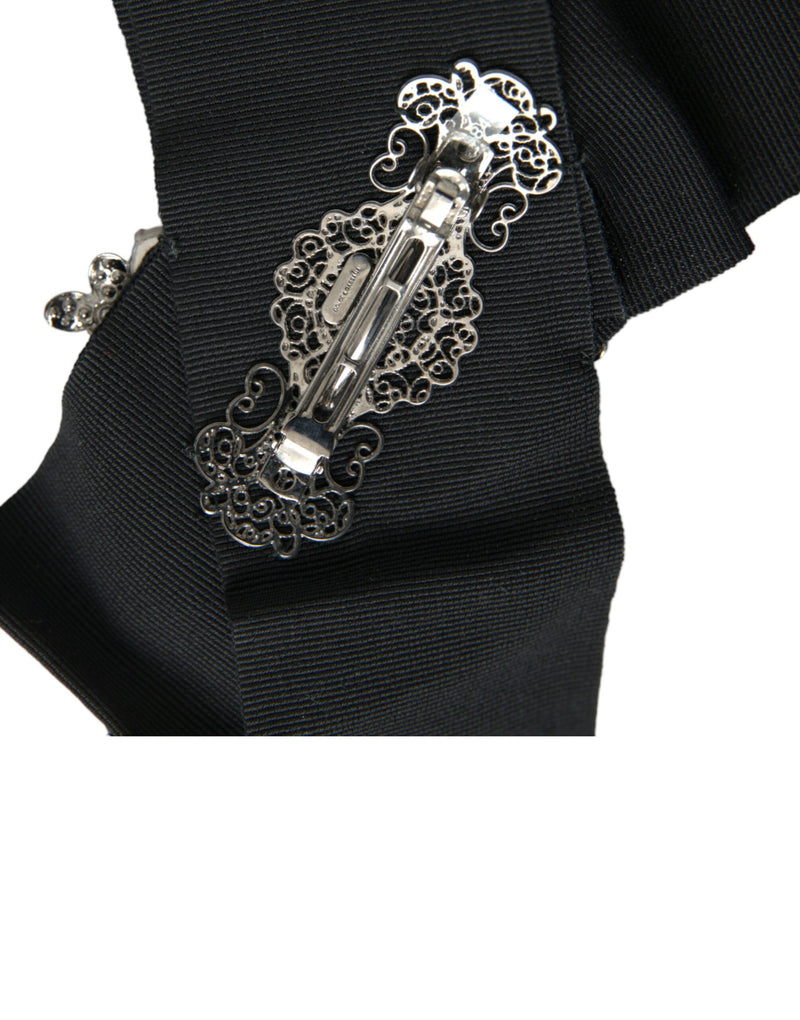 Fermaglio per capelli Dolce & Gabbana nero impreziosito con cristalli Swarovski