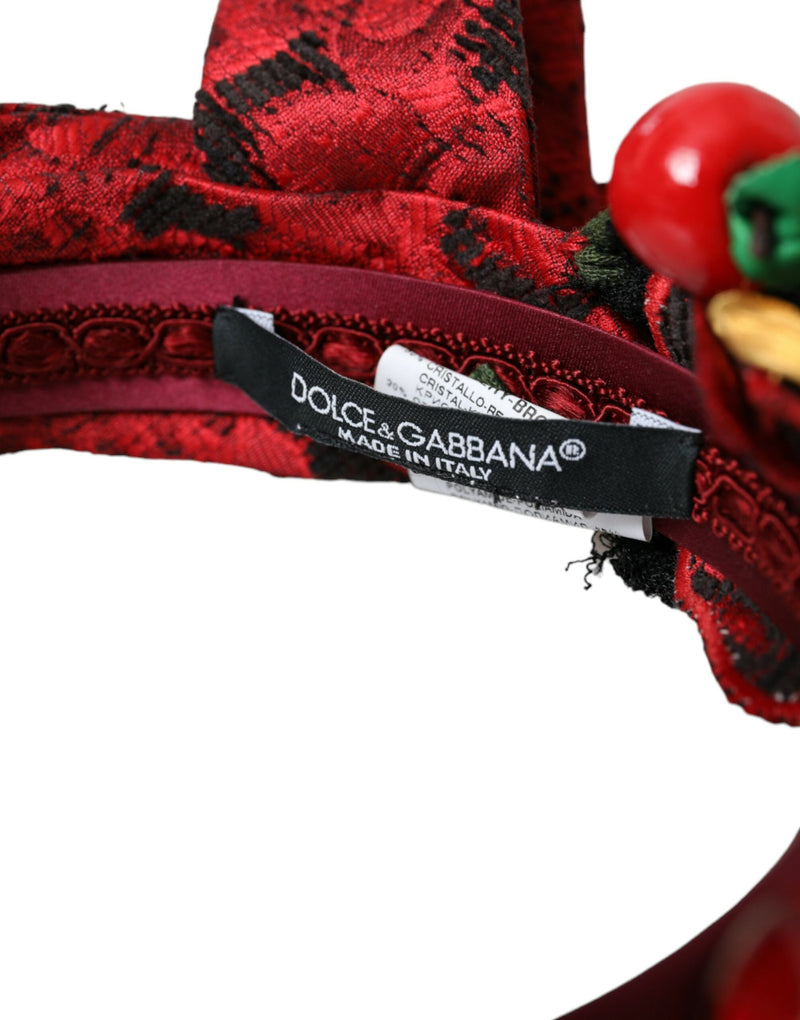 Cerchietto Diadema da donna Dolce & Gabbana rosso con ciliegie siciliane e decorazioni