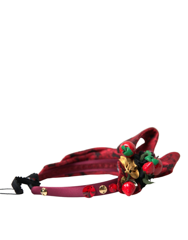 Cerchietto Diadema da donna Dolce & Gabbana rosso con ciliegie siciliane e decorazioni