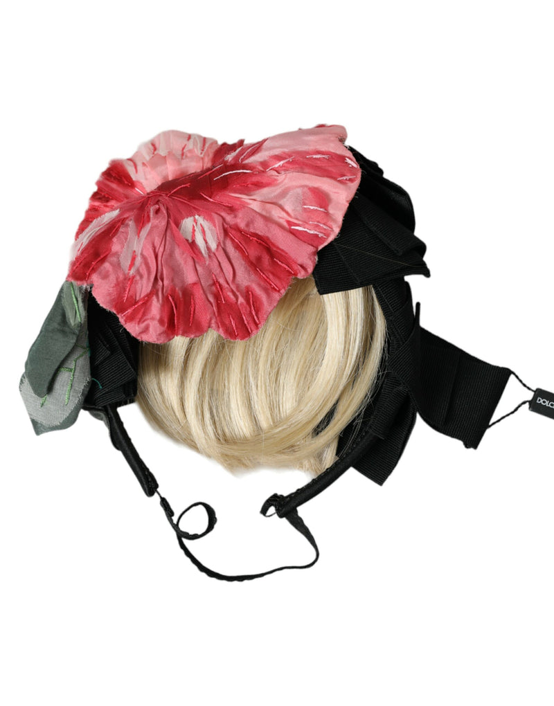 Diadème serre-tête de coiffeuse en viscose noire et blanc Dolce & Gabbana