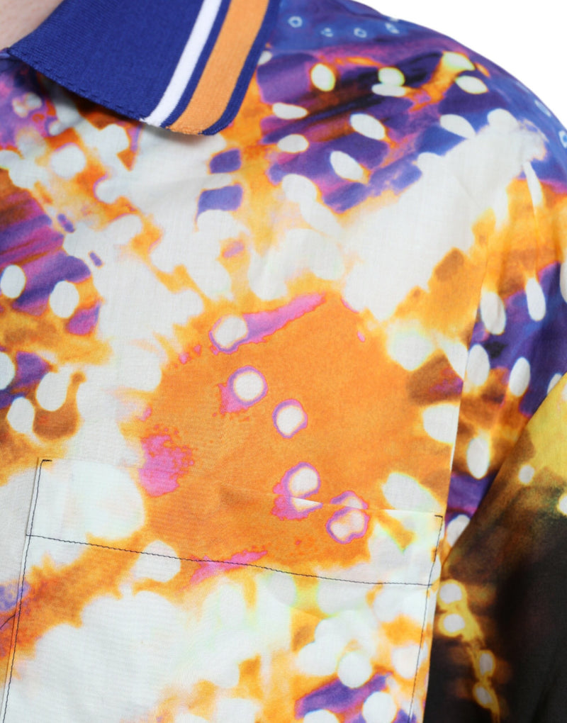 Camisa casual de algodão com estampa Luminarie multicolorida da Dolce & Gabbana