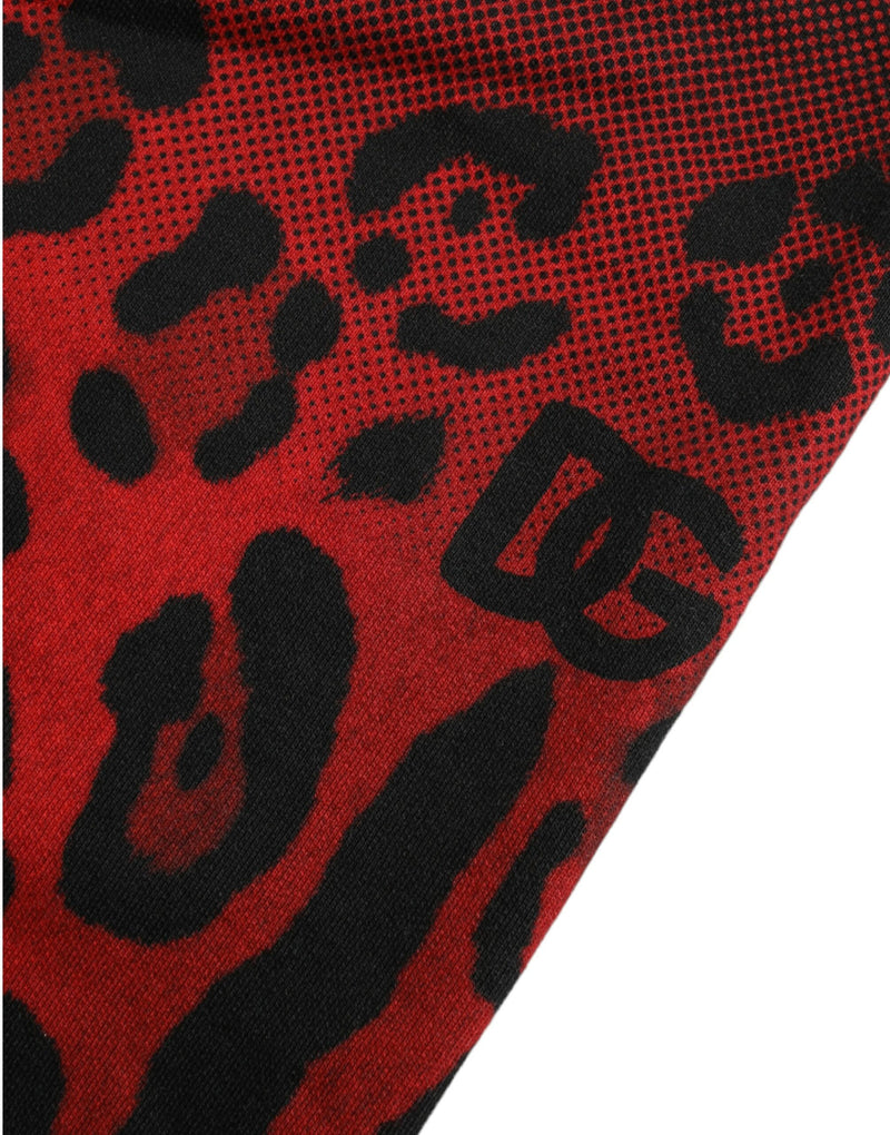 Bermuda en coton rouge Dolce & Gabbana à imprimé léopard