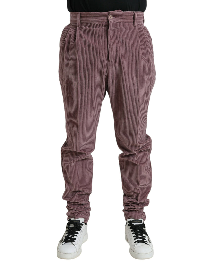 Pantalon skinny en coton stretch violet et velours côtelé Dolce & Gabbana