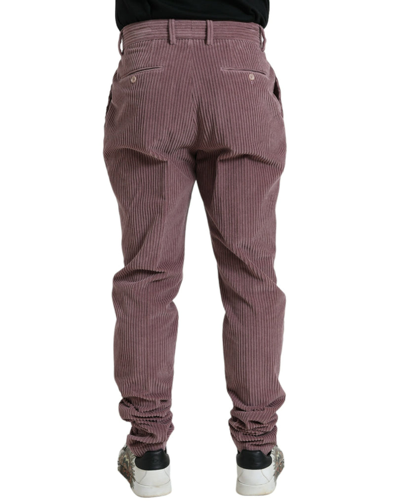 Pantalon skinny en coton stretch violet et velours côtelé Dolce & Gabbana