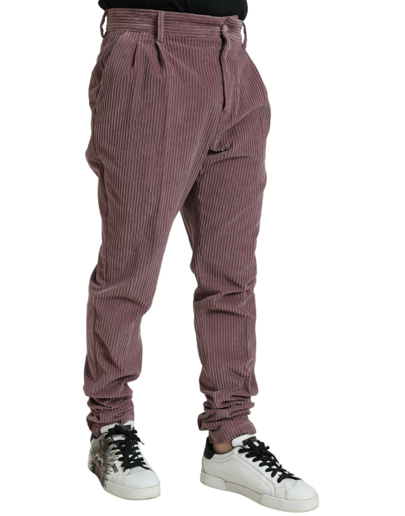 Pantalon skinny en coton stretch violet et velours côtelé Dolce & Gabbana