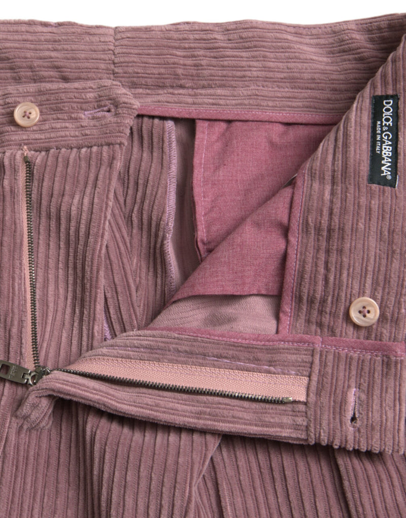 Pantalon skinny en coton stretch violet et velours côtelé Dolce & Gabbana